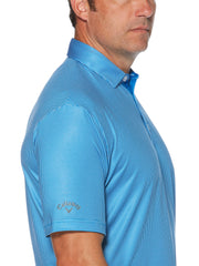 Short Sleeve All Over Tee Time Print Polo (Magnetic Blue) 