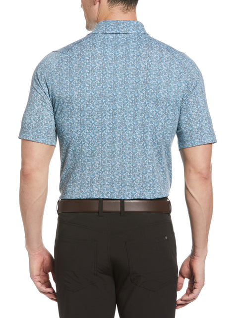 Glitched Oxford Print Golf Polo (Caviar) 