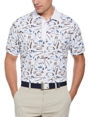 Mens Golf Course Critter Print Golf Polo-Polos-Callaway