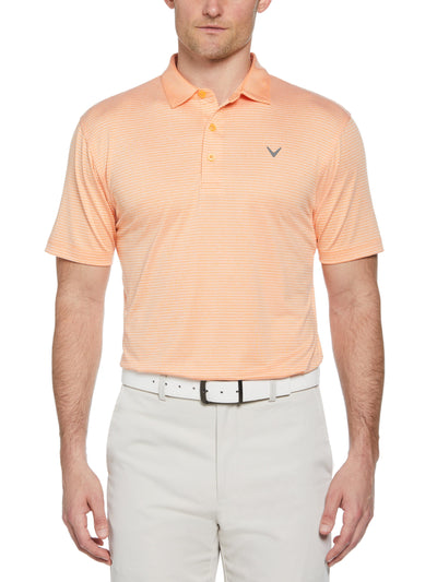 Heather Micro Stripe Golf Polo (Bird Of Paradise Htr) 