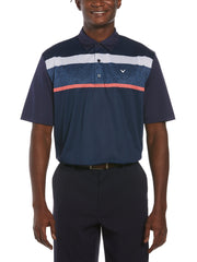 Mens Heather Texture Chest Block Polo-Polos-Callaway