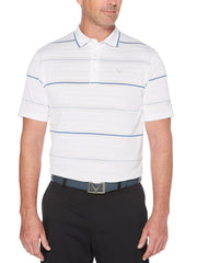 Mens Herringbone Textured Stripe Polo-Polos-Callaway