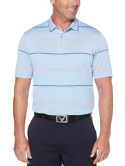 Mens Herringbone Textured Stripe Polo-Polos-Callaway