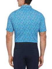 Hexagon Confetti Print Golf Polo (Hawaiian Surf) 