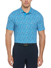 Hexagon Confetti Print Golf Polo (Hawaiian Surf) 