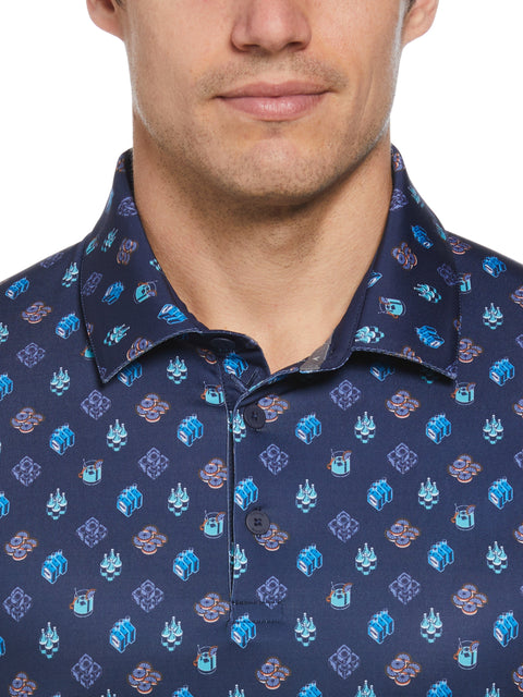 Negroni Print Golf Polo (Peacoat) 