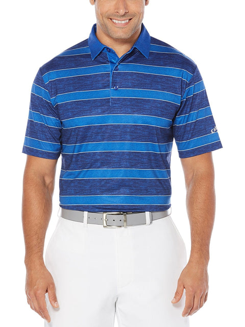 Mens Opti-Dri Heathered Rugby Stripe Polo-Polos-Callaway