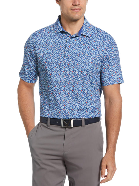 Polaroid Confetti Print Golf Polo (Galaxy Blue) 