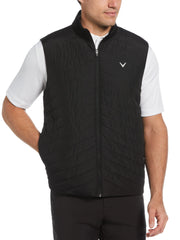 Mens Quilted Puffer Full Zip Golf Vest