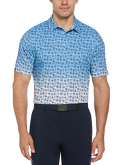 Retro Tech Ombre Print Golf Polo (Comet Sea Star) 