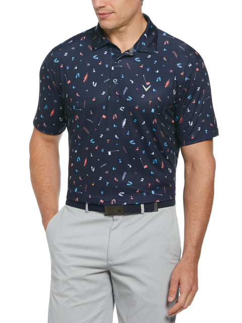 Mens Tee Time Print Golf Polo-Polos-Callaway