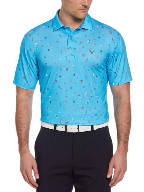 Mens Tee Time Print Golf Polo-Polos-Callaway