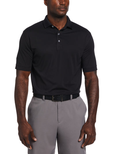 Mens Short Sleeve Ottoman Polo Shirt (Black) 