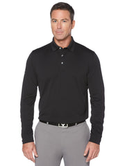 Mens Solid Long Sleeve Polo-Polos-Callaway