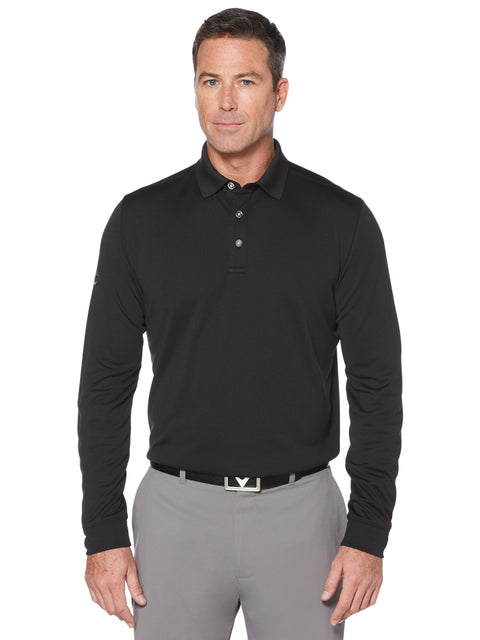 Mens Solid Long Sleeve Polo-Polos-Callaway