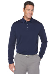 Mens Solid Long Sleeve Polo-Polos-Callaway