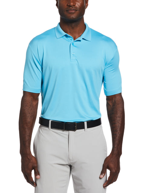 Mens Solid Stretch Polo (Blue Atoll) 