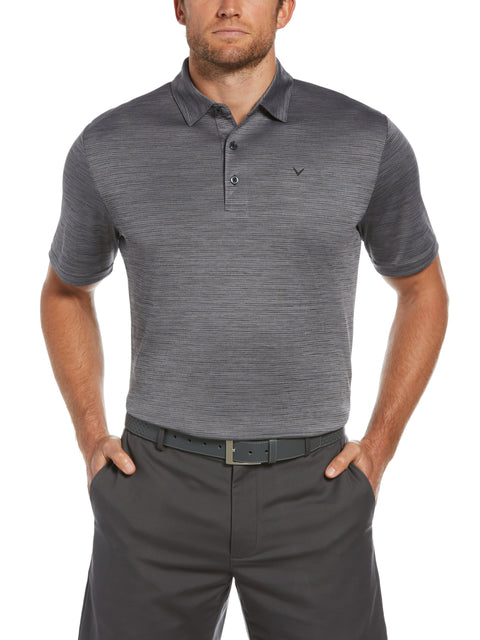 Solid Texture Golf Polo (Black Heather) 