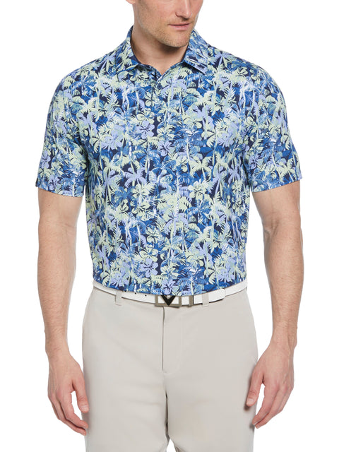 Mens Sunrise Confetti Print Polo (Peacoat) 