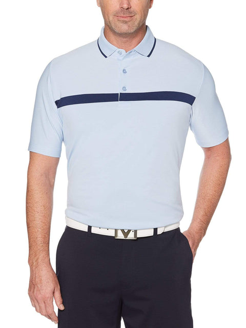 Mens Swing Tech Fine Line Color Block Golf Polo Polos