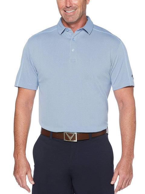 Mens Swing Tech Two Color Jacquard Polo Polos