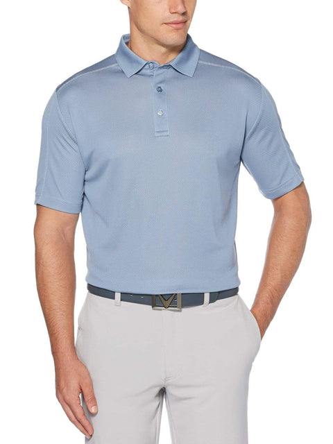 Mens Swing Tech Two Color Jacquard Polo Polos