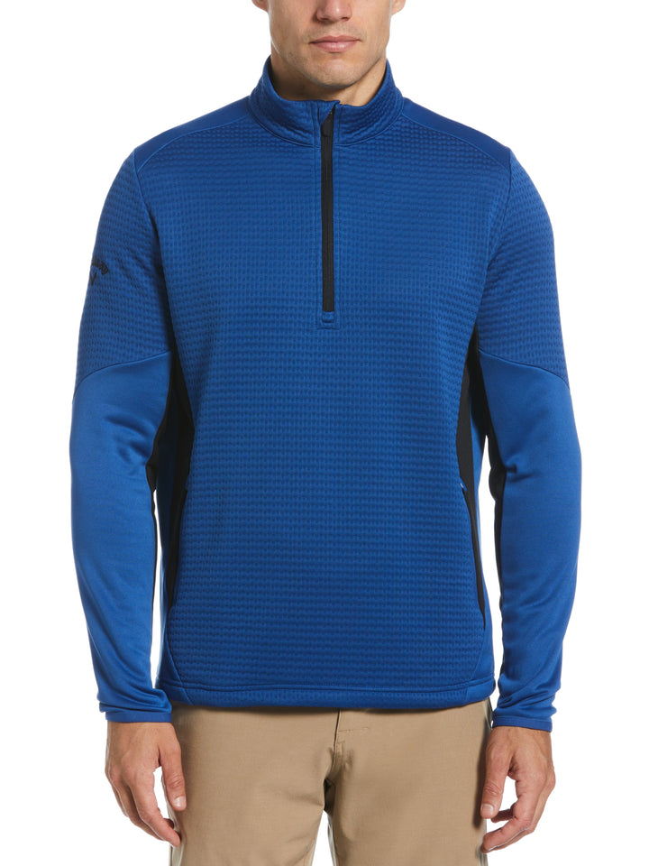 Liv Outdoor Performance Blue Textured Knit 1/4 Zip Pullover XL Mens hot NWT