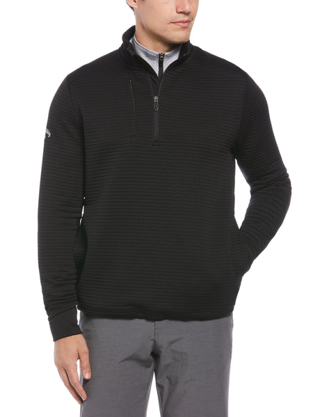 Mens Textured Midweight Stripe Half Zip Golf Shirt | Callaway Apparel