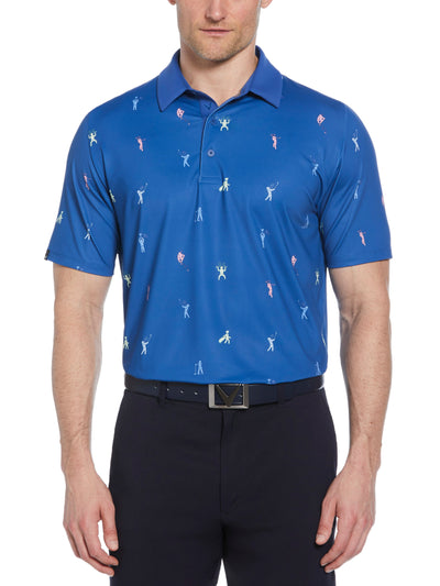 Mens Time Lapse Print Polo (Galaxy Blue) 