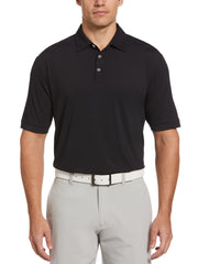 Mens Tonal Performance Polo Shirt (Black) 