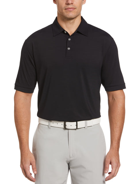 Mens Tonal Performance Polo Shirt (Black) 