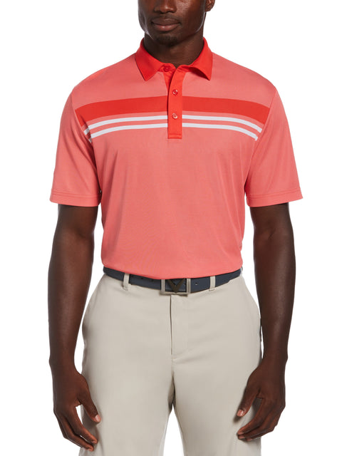 Mens Yarn Dyed Birdseye Color Block Polo-Polos-Callaway