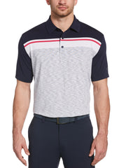 Mens Yarn Dyed Engineered Fine Line Color Block Jacquard Polo-Polos-Callaway