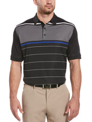 Mens Yarn Dyed Engineered Oxford Chest Block Swing Tech Polo-Polos-Callaway