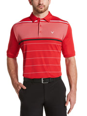 Mens Yarn Dyed Engineered Oxford Chest Block Swing Tech Polo-Polos-Callaway