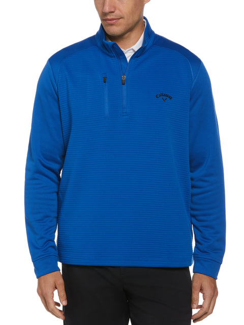 Textured Stripe 1/4 Zip Pullover (Lapis Blue) 