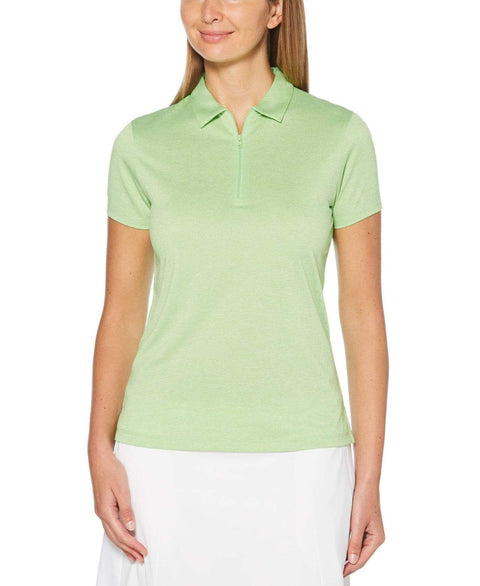 Womens 1/4 Zip Heather Polo-Polos-Callaway Apparel