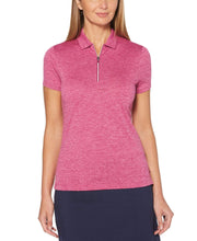 Womens 1/4 Zip Heather Polo-Polos-Callaway Apparel