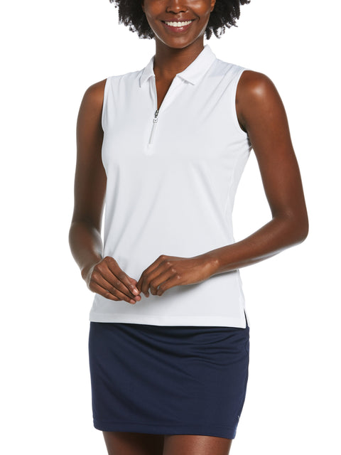 Womens 1/4 Zip Sleeveless Heather Polo-Polos-Callaway