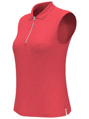 Womens 1/4 Zip Sleeveless Heather Polo-Polos-Callaway