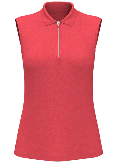 Womens 1/4 Zip Sleeveless Heather Polo-Polos-Callaway