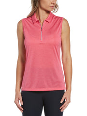 Womens 1/4 Zip Sleeveless Heather Polo-Polos-Callaway