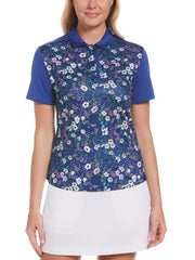 Womens Botanical Print Polo-Polos-Callaway