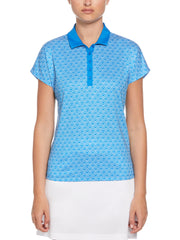 Chev Geo Printed Polo Top (Blue Sea Star) 