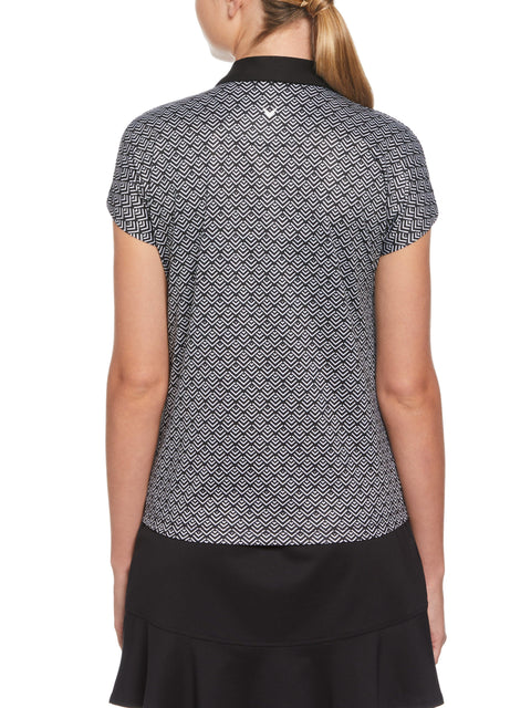 Womens Chev Geo Printed Polo Top-Polos-Callaway