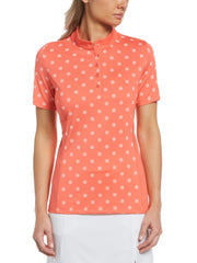 Womens Chevron Floral Print Golf Shirt-Polos-Callaway