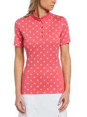 Womens Chevron Floral Print Golf Shirt-Polos-Callaway