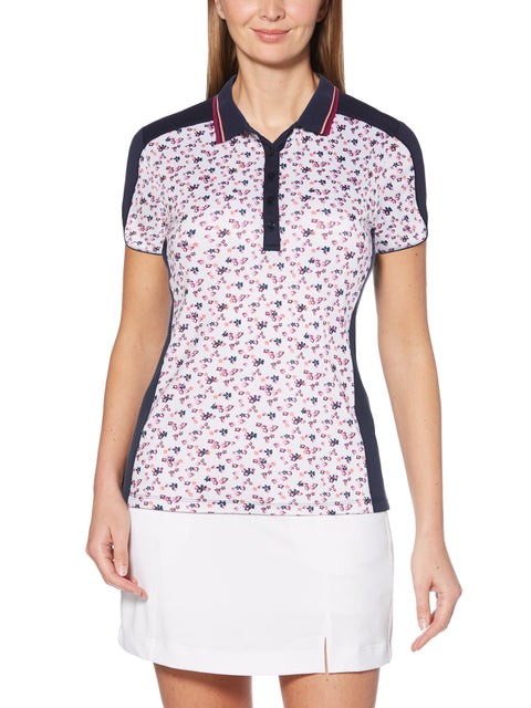 Womens Floral Printed Polo-Polos-Callaway