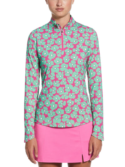 Womens Floral Printed Sun Protection (Cheeky Pink) 