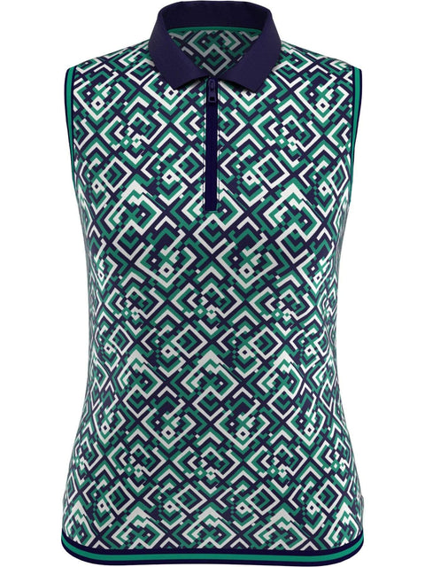 Womens Geo Print Polo-Polos-Callaway Apparel